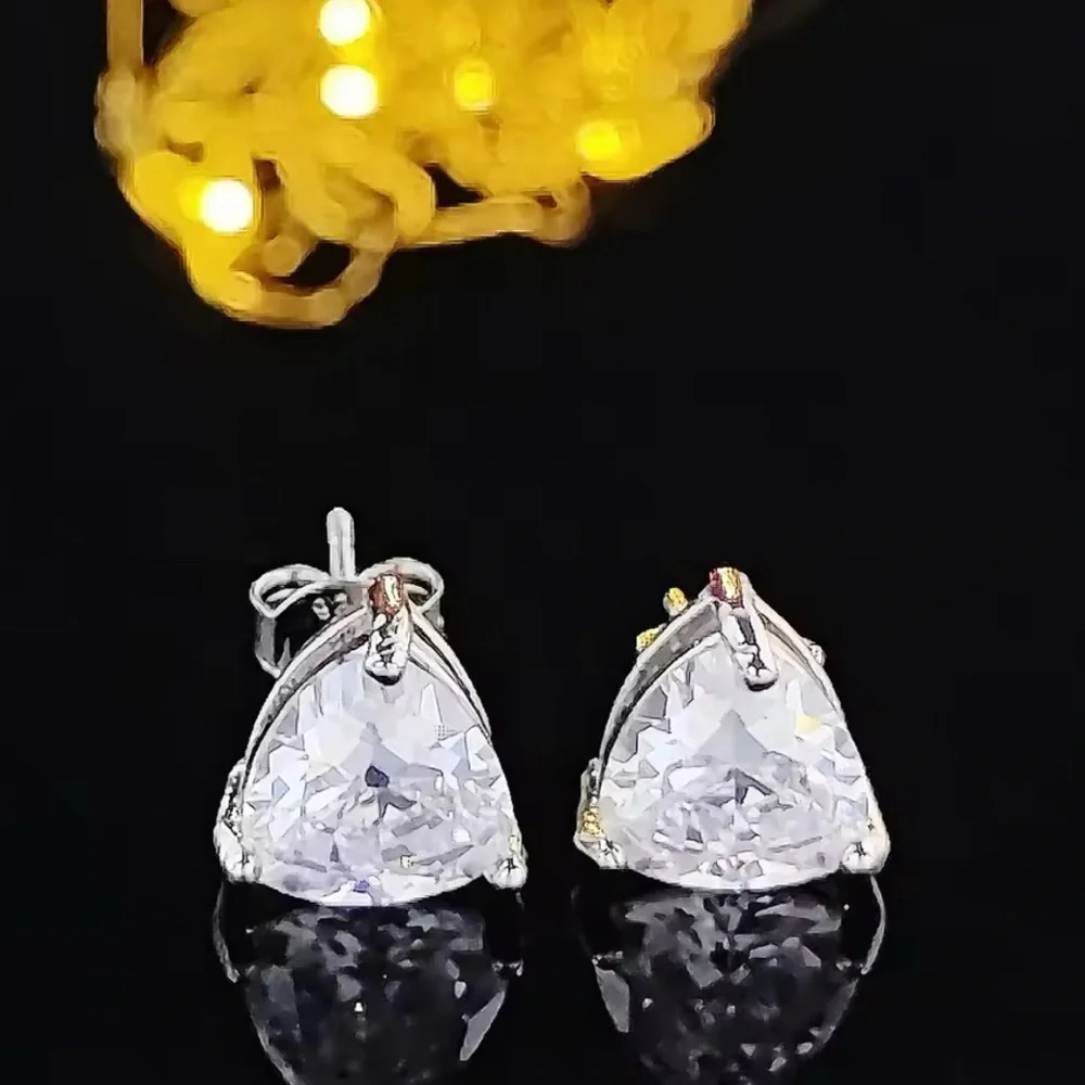 Elegant Silver Stud Earrings - Picture 2 of 2